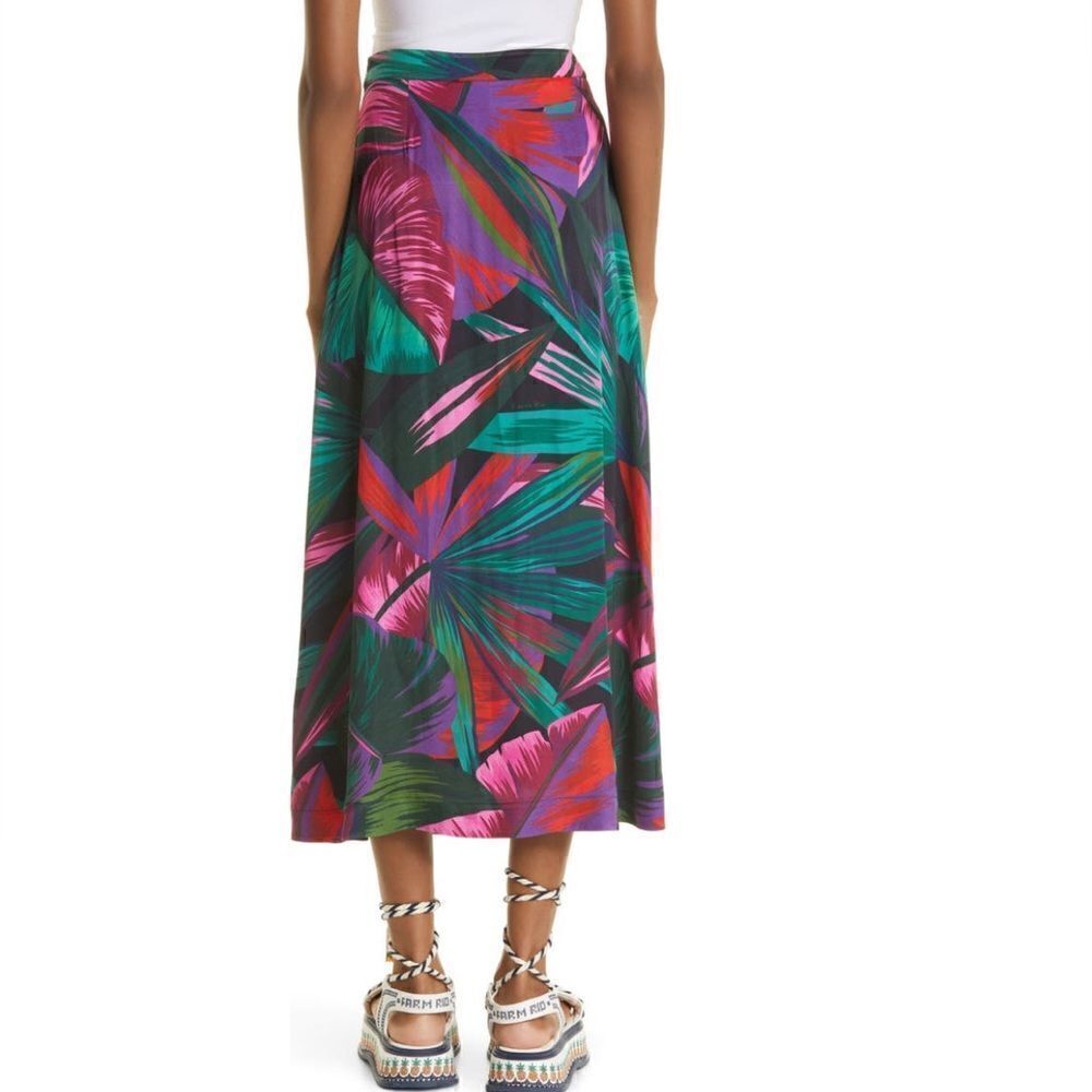FARM RIO ANTHROPOLOGY Midnight Leaves Midi Skirt, Size Small, (2/4), NWOT - Picture 2 of 6